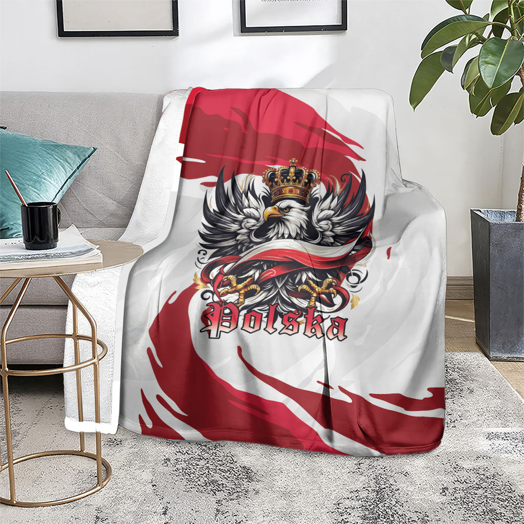 Poland National Flag Day Blanket Fierce Polish Eagle Crown