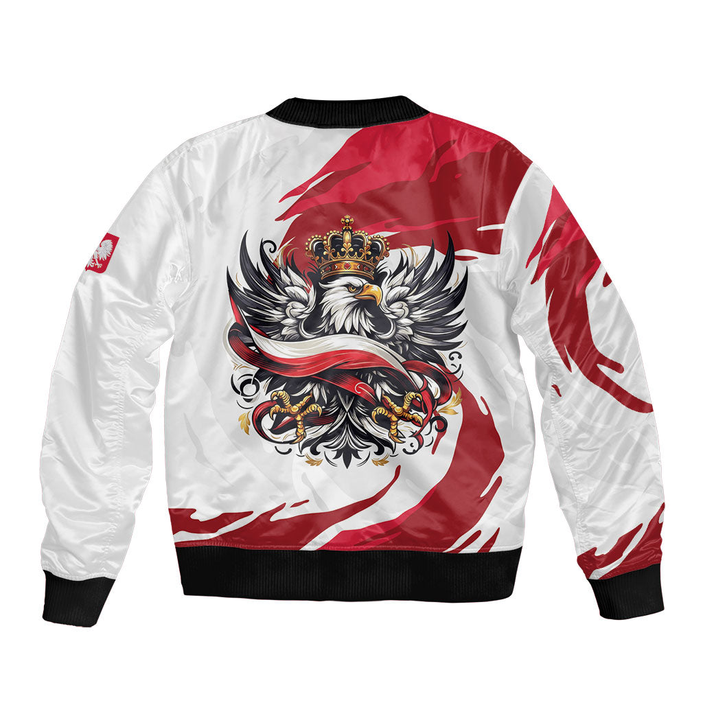 Poland National Flag Day Bomber Jacket Fierce Polish Eagle Crown