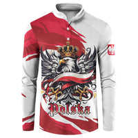 Poland National Flag Day Button Sweatshirt Fierce Polish Eagle Crown