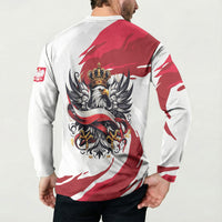Poland National Flag Day Button Sweatshirt Fierce Polish Eagle Crown