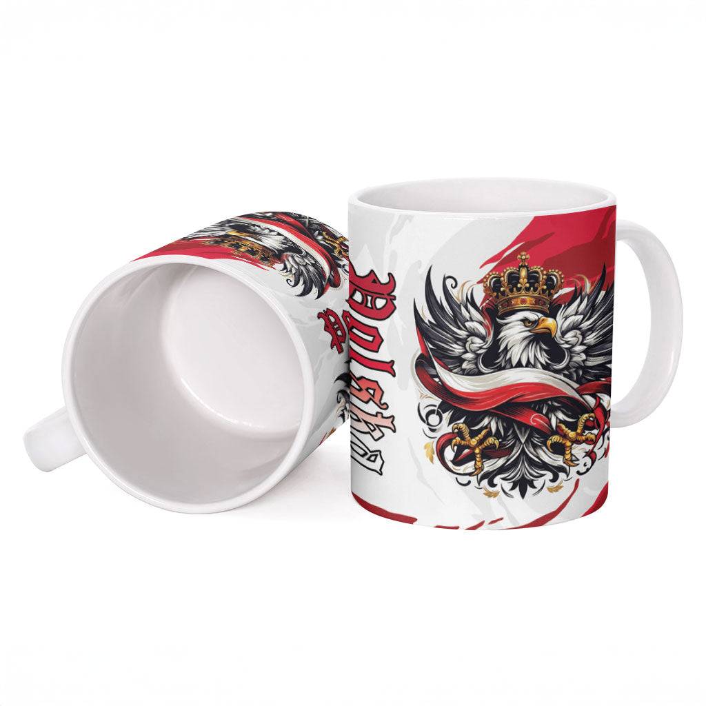 Poland National Flag Day Ceramic Mug Fierce Polish Eagle Crown