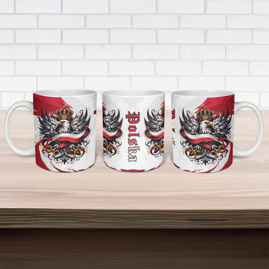 Poland National Flag Day Ceramic Mug Fierce Polish Eagle Crown
