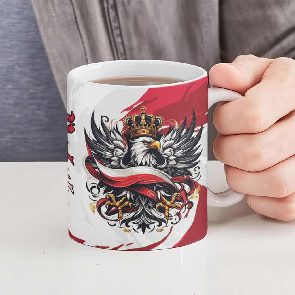Poland National Flag Day Ceramic Mug Fierce Polish Eagle Crown