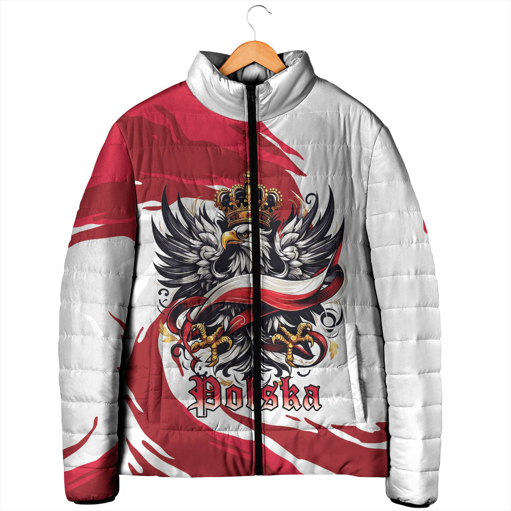 Poland National Flag Day Padded Jacket Fierce Polish Eagle Crown