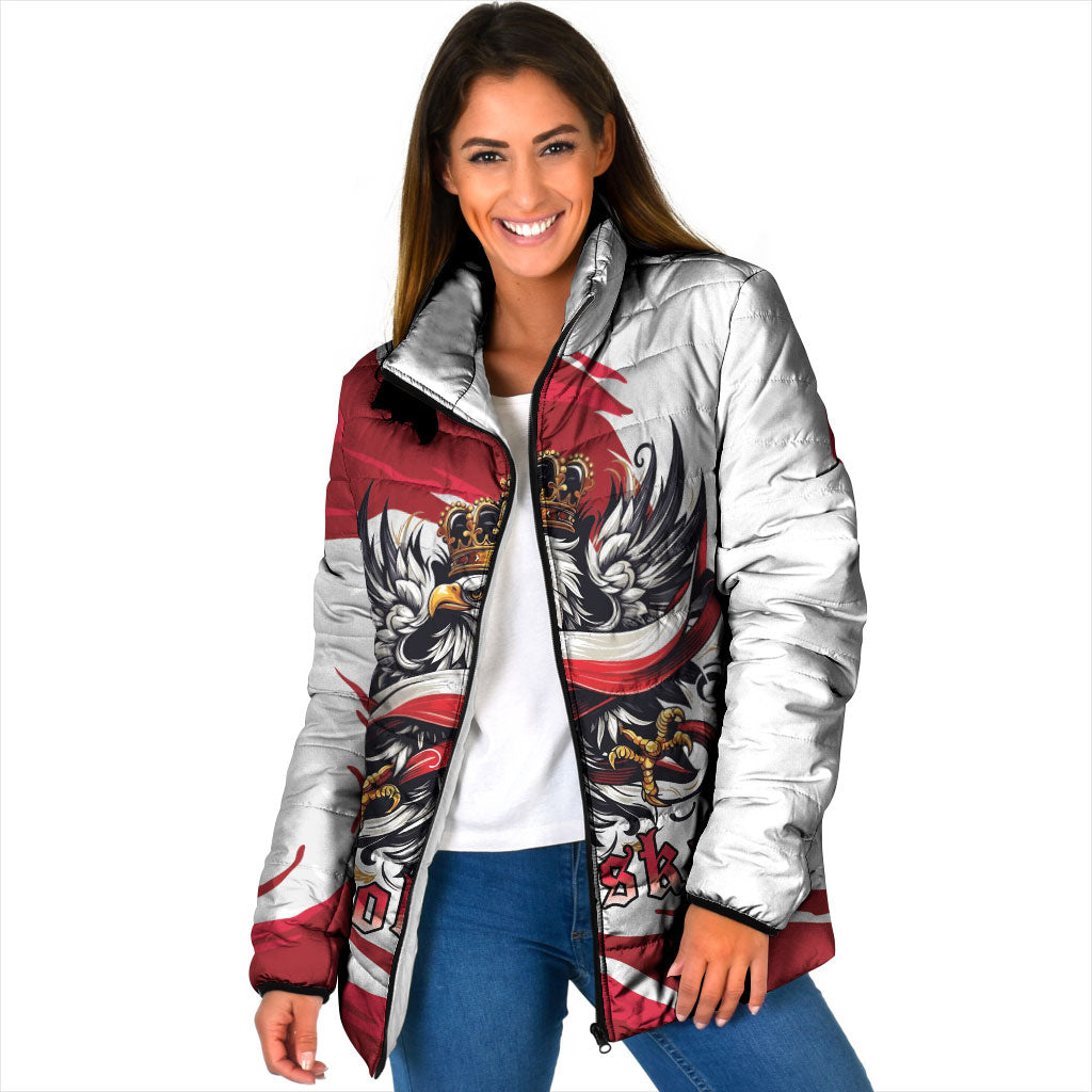Poland National Flag Day Padded Jacket Fierce Polish Eagle Crown