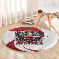 Poland National Flag Day Round Carpet Fierce Polish Eagle Crown