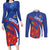 Custom Chile Lapageria Couples Matching Long Sleeve Bodycon Dress and Long Sleeve Button Shirt With Grunge Style - Wonder Print Shop