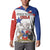 Custom Fiestas Patrias Chile Button Sweatshirt Coat Of Arms - Wonder Print Shop