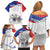 Custom Fiestas Patrias Chile Family Matching Off Shoulder Short Dress and Hawaiian Shirt Coat Of Arms - Wonder Print Shop