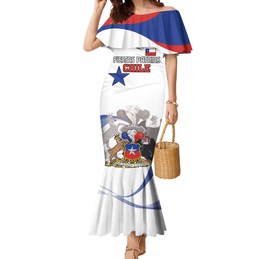 Custom Fiestas Patrias Chile Mermaid Dress Coat Of Arms - Wonder Print Shop