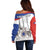 Custom Fiestas Patrias Chile Off Shoulder Sweater Coat Of Arms - Wonder Print Shop