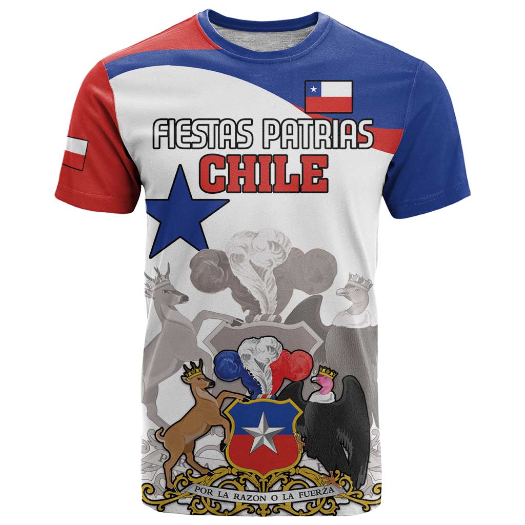 Custom Fiestas Patrias Chile T Shirt Coat Of Arms - Wonder Print Shop