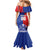 Custom Chile Independence Day Mermaid Dress Lapageria Flower With Coat Of Arms - Wonder Print Shop