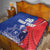 Custom Chile Independence Day Quilt Lapageria Flower With Coat Of Arms