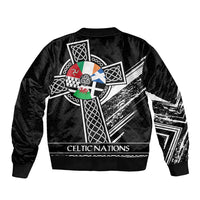 Cross Celtic Nations Bomber Jacket Six Celtic Countries Grunge Style - Wonder Print Shop