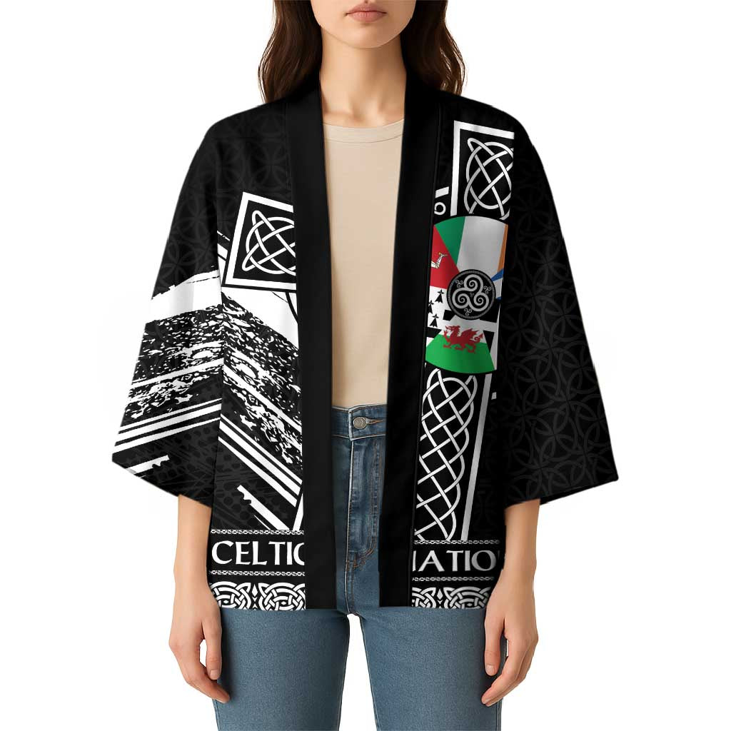 Cross Celtic Nations Kimono Six Celtic Countries Grunge Style - Wonder Print Shop