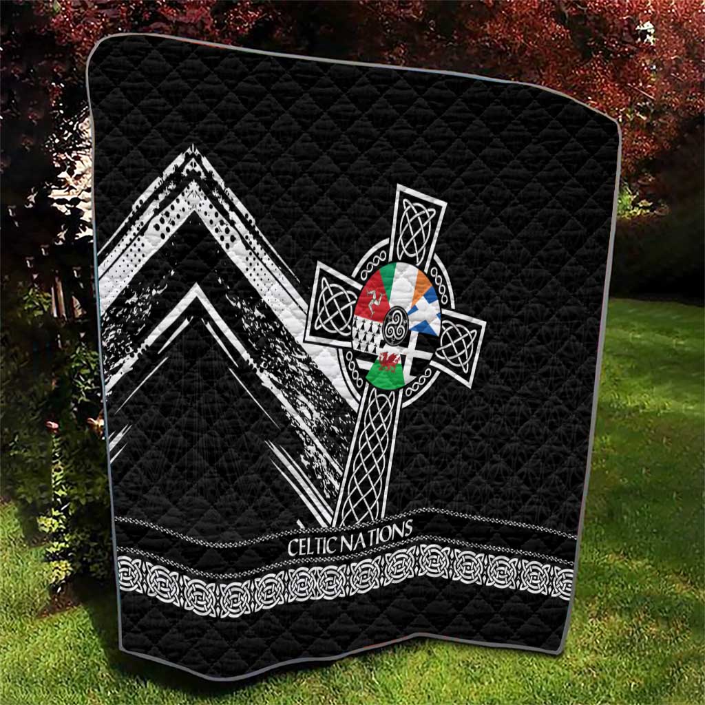Cross Celtic Nations Quilt Six Celtic Countries Grunge Style - Wonder Print Shop
