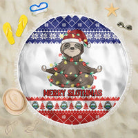 Costa Rica Christmas Beach Blanket Merry Slothmas - Wonder Print Shop
