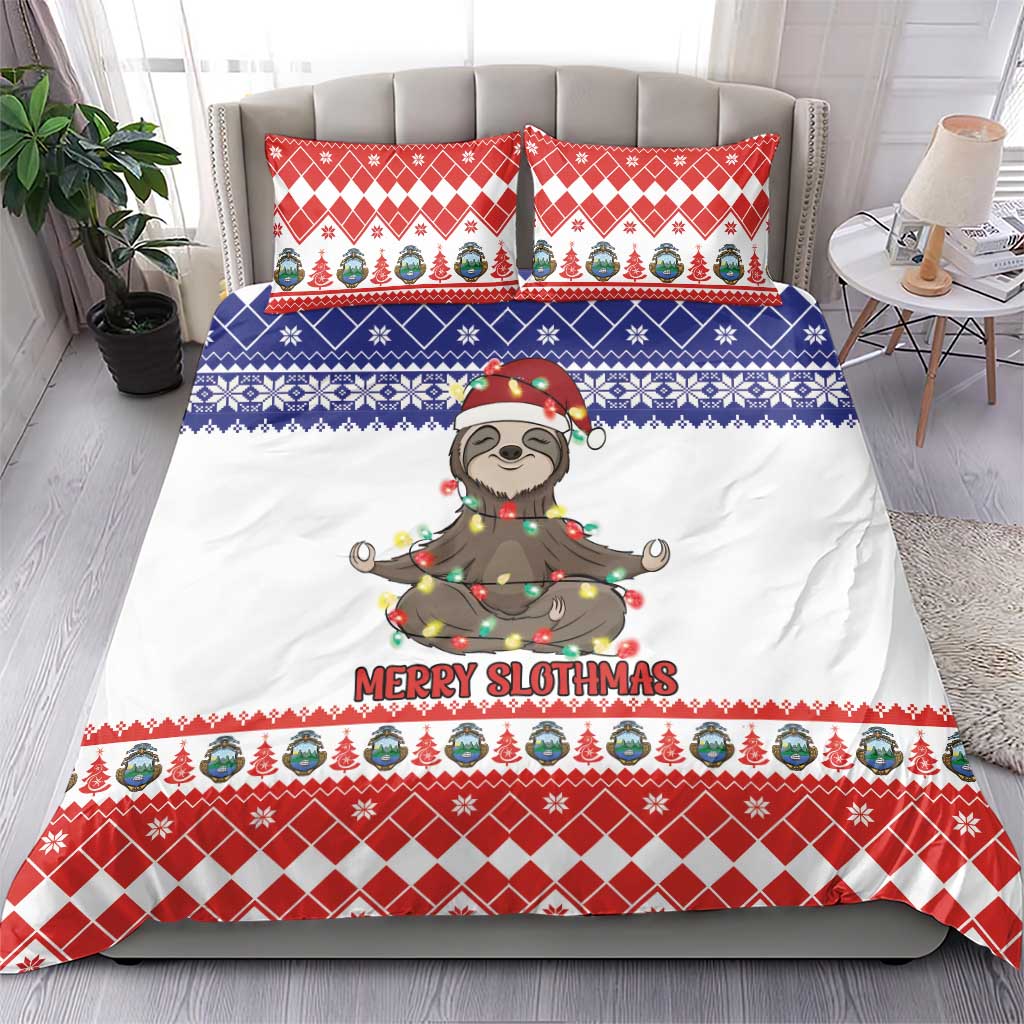 Costa Rica Christmas Bedding Set Merry Slothmas - Wonder Print Shop