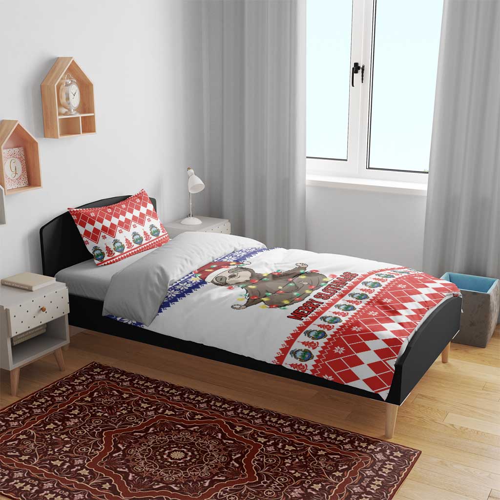 Costa Rica Christmas Bedding Set Merry Slothmas - Wonder Print Shop
