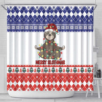 Costa Rica Christmas Shower Curtain Merry Slothmas - Wonder Print Shop