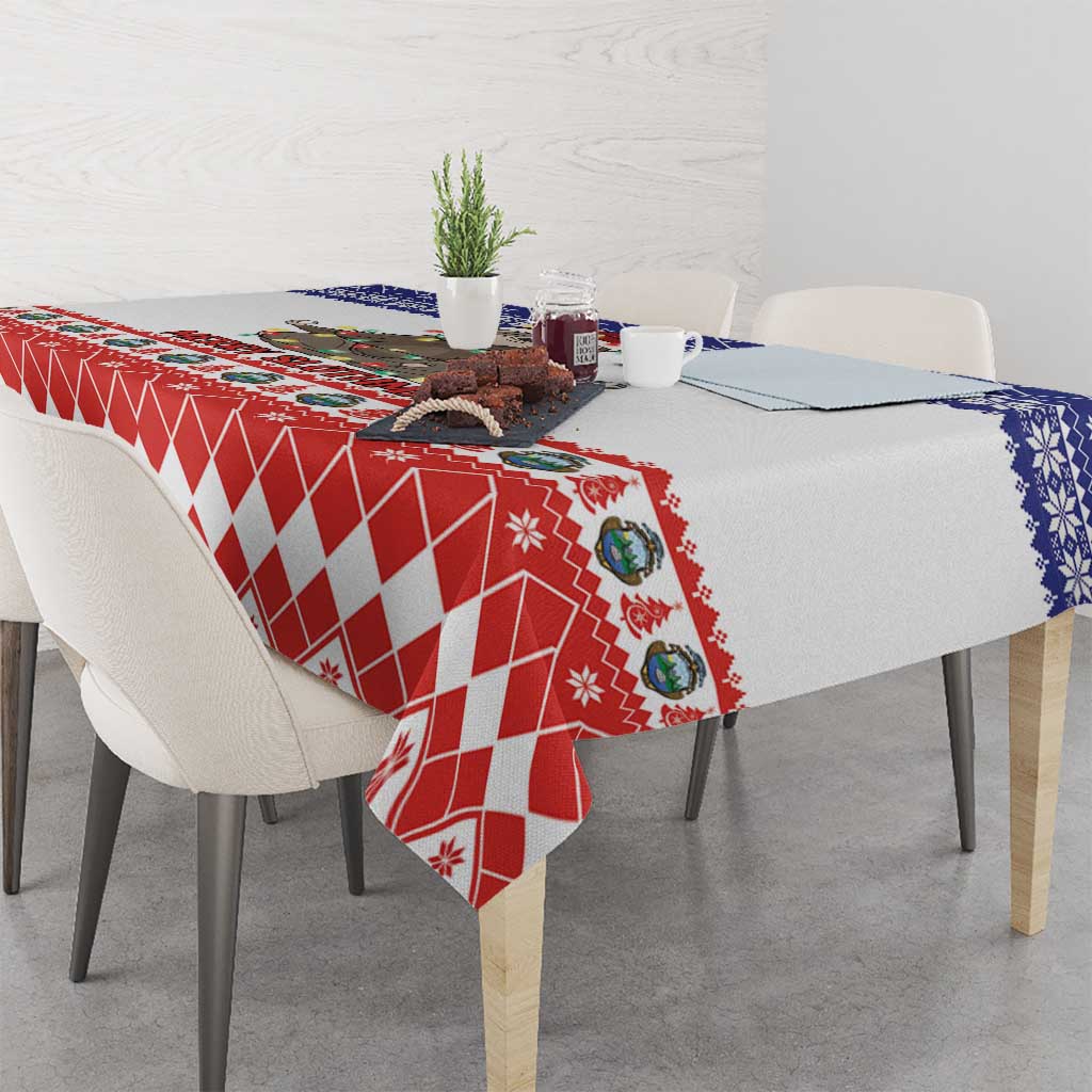 Costa Rica Christmas Tablecloth Merry Slothmas - Wonder Print Shop