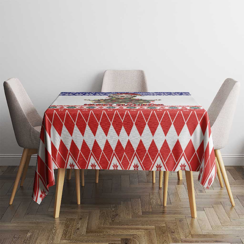 Costa Rica Christmas Tablecloth Merry Slothmas - Wonder Print Shop