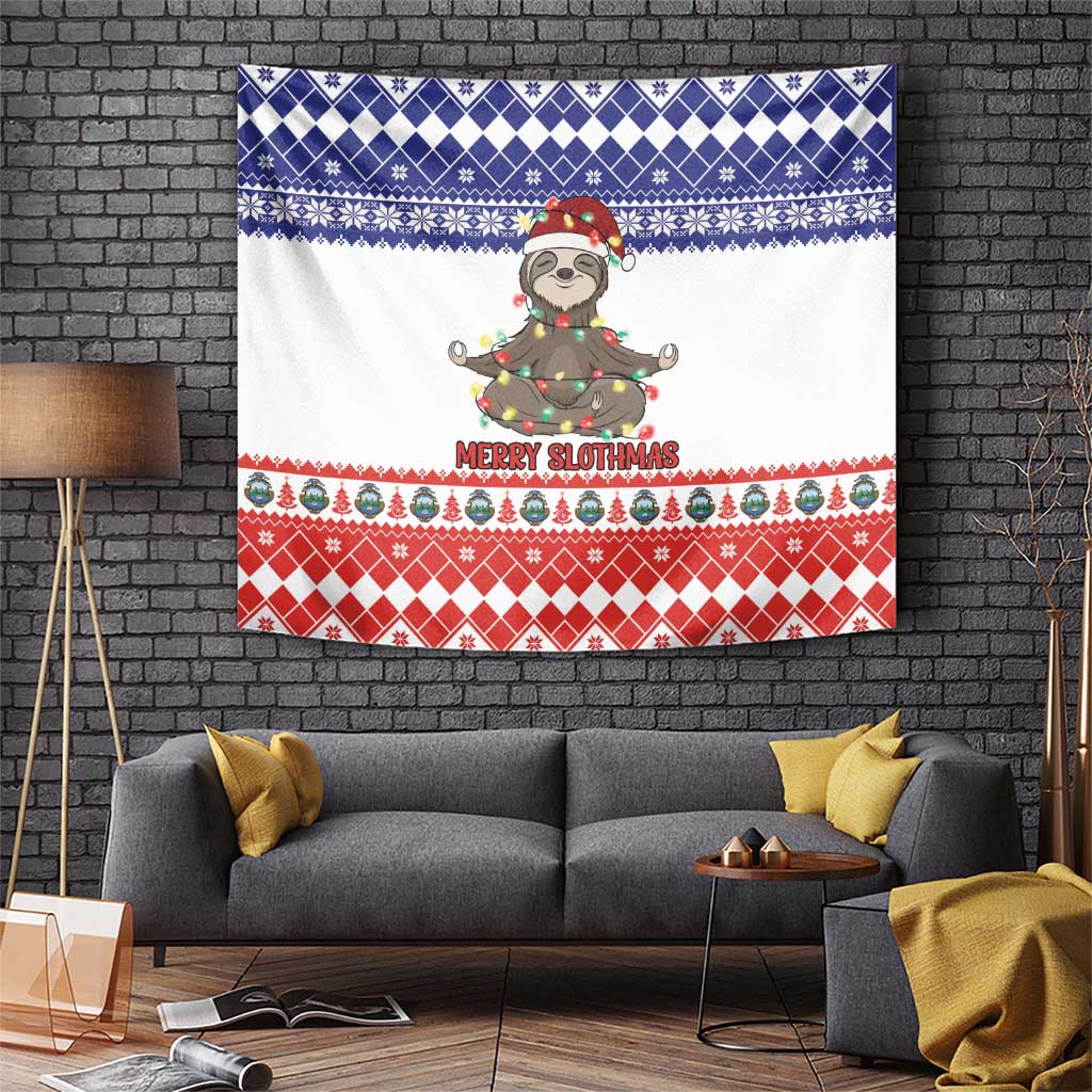 Costa Rica Christmas Tapestry Merry Slothmas - Wonder Print Shop