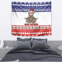 Costa Rica Christmas Tapestry Merry Slothmas - Wonder Print Shop