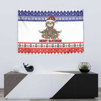 Costa Rica Christmas Tapestry Merry Slothmas - Wonder Print Shop