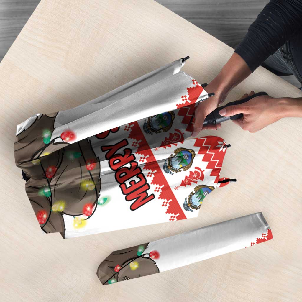 Costa Rica Christmas Umbrella Merry Slothmas - Wonder Print Shop