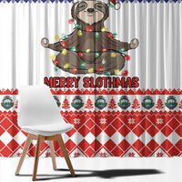 Costa Rica Christmas Window Curtain Merry Slothmas - Wonder Print Shop