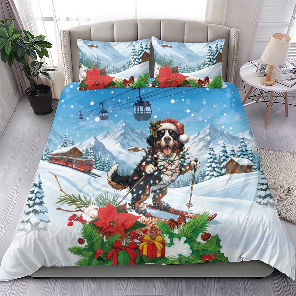Switzerland Christmas Bedding Set Merry Swissmas Bernese Mountain Dog - Wonder Print Shop
