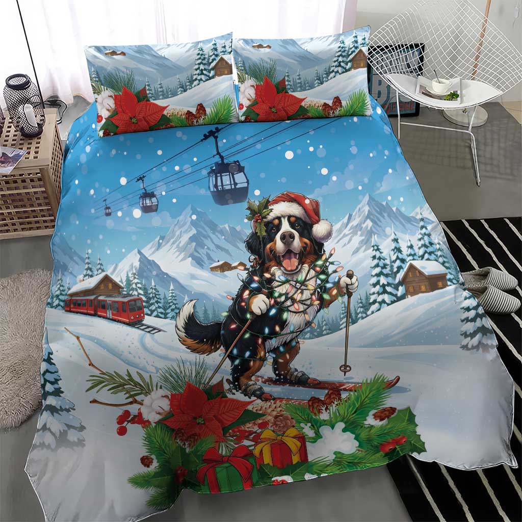 Switzerland Christmas Bedding Set Merry Swissmas Bernese Mountain Dog - Wonder Print Shop