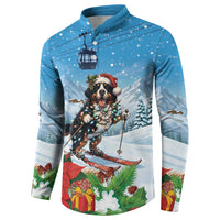 Switzerland Christmas Button Sweatshirt Merry Swissmas Bernese Mountain Dog - Wonder Print Shop