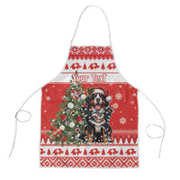 Personalized Merry Swissmas Apron Bernese Mountain Dog Christmas Pattern - Wonder Print Shop