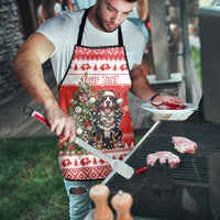 Personalized Merry Swissmas Apron Bernese Mountain Dog Christmas Pattern - Wonder Print Shop