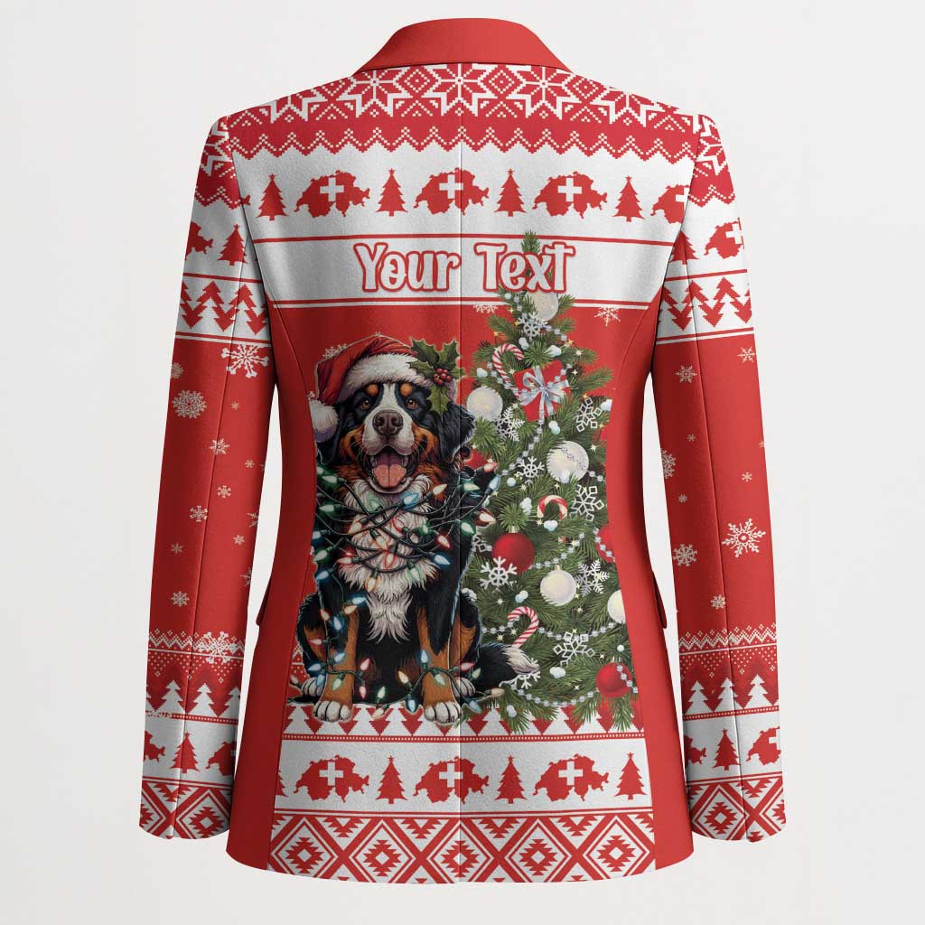 Personalized Merry Swissmas Blazer Bernese Mountain Dog Christmas Pattern - Wonder Print Shop