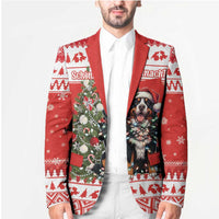Personalized Merry Swissmas Blazer Bernese Mountain Dog Christmas Pattern - Wonder Print Shop