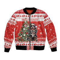 Personalized Merry Swissmas Bomber Jacket Bernese Mountain Dog Christmas Pattern - Wonder Print Shop