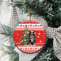 Personalized Merry Swissmas Ceramic Ornament Bernese Mountain Dog Christmas Pattern - Wonder Print Shop
