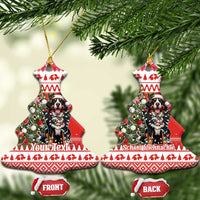 Personalized Merry Swissmas Ceramic Ornament Bernese Mountain Dog Christmas Pattern - Wonder Print Shop