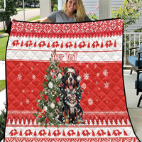 Personalized Merry Swissmas Quilt Bernese Mountain Dog Christmas Pattern - Wonder Print Shop