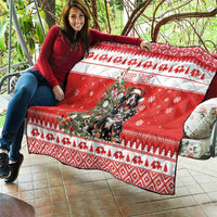 Personalized Merry Swissmas Quilt Bernese Mountain Dog Christmas Pattern - Wonder Print Shop