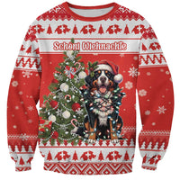 Personalized Merry Swissmas Sweatshirt Bernese Mountain Dog Christmas Pattern - Wonder Print Shop