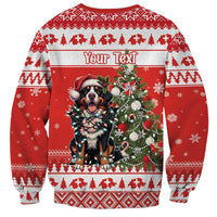 Personalized Merry Swissmas Sweatshirt Bernese Mountain Dog Christmas Pattern - Wonder Print Shop