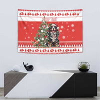 Personalized Merry Swissmas Tapestry Bernese Mountain Dog Christmas Pattern - Wonder Print Shop