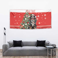 Personalized Merry Swissmas Tapestry Bernese Mountain Dog Christmas Pattern - Wonder Print Shop