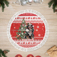 Personalized Merry Swissmas Tree Skirt Bernese Mountain Dog Christmas Pattern - Wonder Print Shop