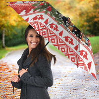 Personalized Merry Swissmas Umbrella Bernese Mountain Dog Christmas Pattern - Wonder Print Shop